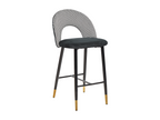 Lot de 2 chaises de bar FALTON Velours Noir/blanc YVIT83655