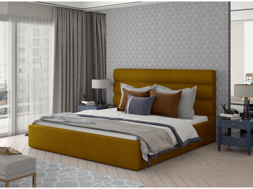 Lit design velours jaune avec coffre de rangement Artigeo-200x200 SUUP33791