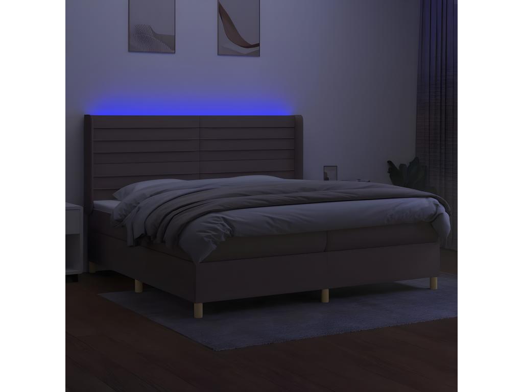 Sommier ¨¤ Artigeo de lit matelas et LED Artigeo 200x200 cm Tissu RMMY01069