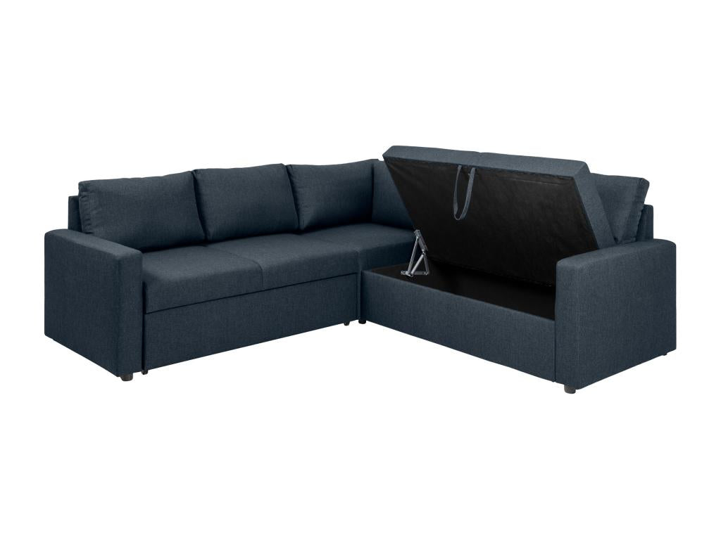 Chezlova Canap¨¦ d'angle espace de rangement dissimul¨¦ et lit gigogne bleu fonc¨¦. RUWU67591
