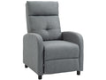 Fauteuil de relaxation grand confort dossier inclinable repose-pied réglable tissu gris HBLL26499