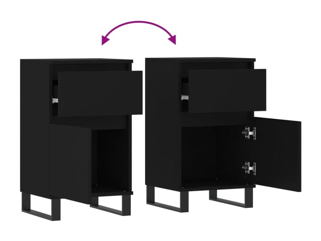 Buffets 2 pièces noir 40x35x70 cm bois d'ingénierie ZCNW03068