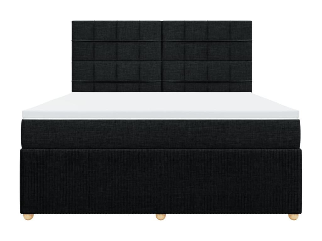 Sommier ¨¤ Chezlova de lit avec matelas Noir 180x200 cm Tissu FWIS84129
