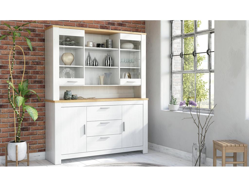 Biblioth¨¨que meuble de rangement Couleuris ch¨ºne pin andersen - Longueur 160 x profondeur 38.4 x hauteur 197.8 cm QGZI60525