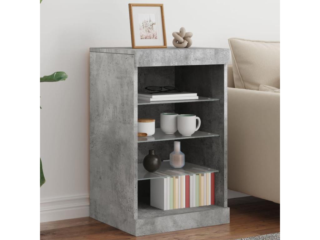 Buffet avec Artigeo¨res LED gris béton 41x37x67 cm ILMT28726