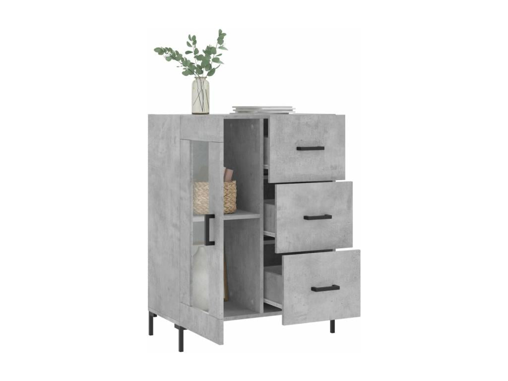 Buffet gris tonneau 69,5 x 34 x 90 cm bois d'ingénierie GFLX43616
