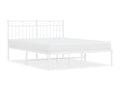 Cadre de lit métal sans matelas et tête de lit blanc 140x190 cm THAQ87038