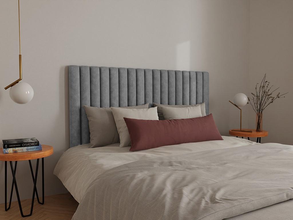 Tête de lit coutures verticales - 170 cm - Tissu - Gris- Artigeo COMO12985
