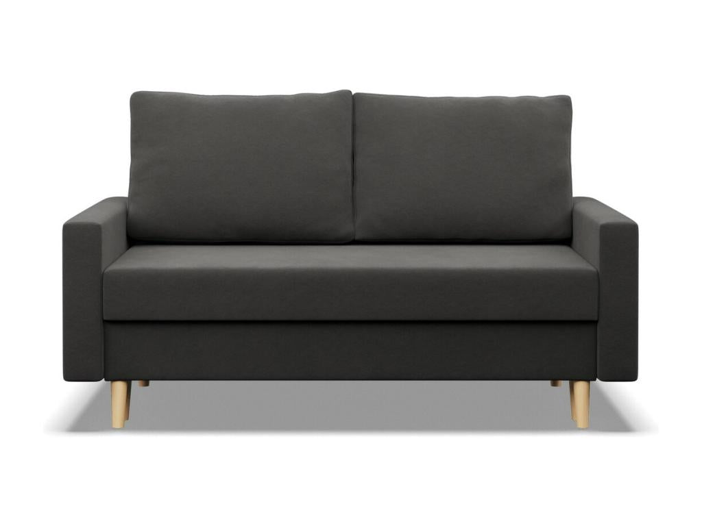 Canap¨¦ 2 places avec fonction sommeil Coussin réversible Gris CMXH53415