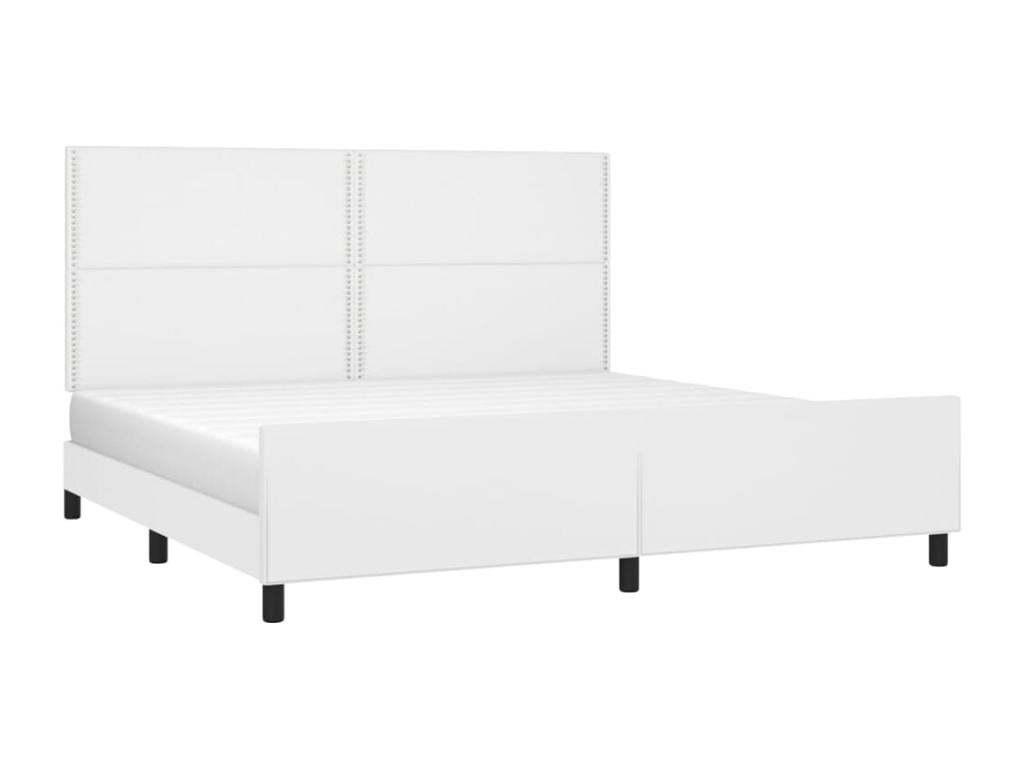 Cadre de lit sans matelas blanc 200x200 cm similicuir TWRW45011