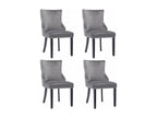Ensemble de chaises de salle ¨¤ manger en velours gris 4 pièces d50cm¡Áh91cm QTXK59505