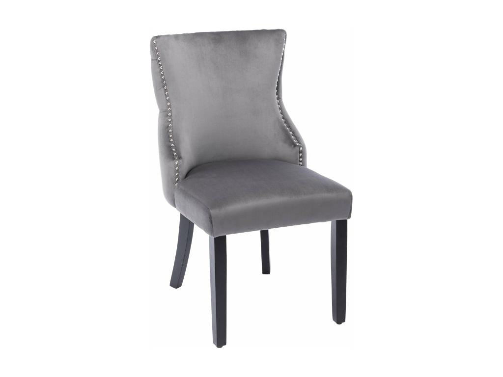 Ensemble de chaises de salle ¨¤ manger en velours gris 4 pièces d50cm¡Áh91cm QTXK59505