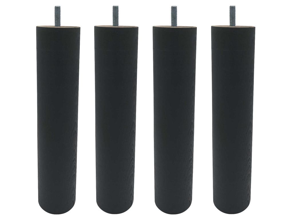 4 pieds cylindriques bois anthracite 20 cm ADVO44406