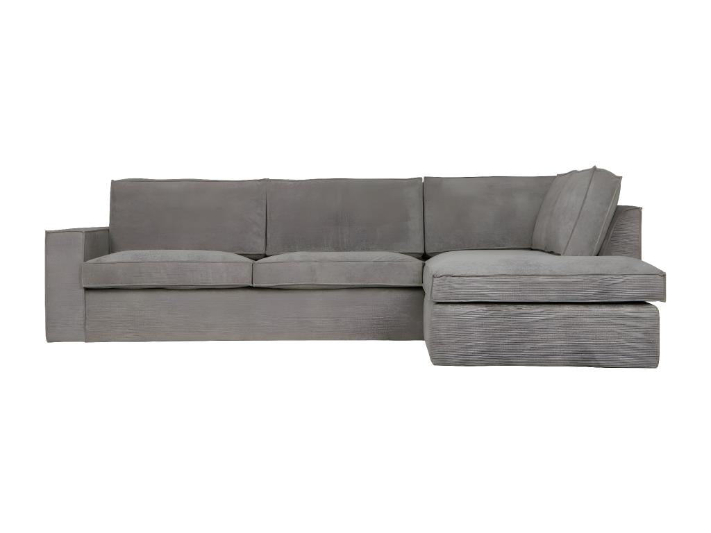 Decohaute - Canap¨¦ d'angle droit 5 places en velours doux gris vert UNHO47273