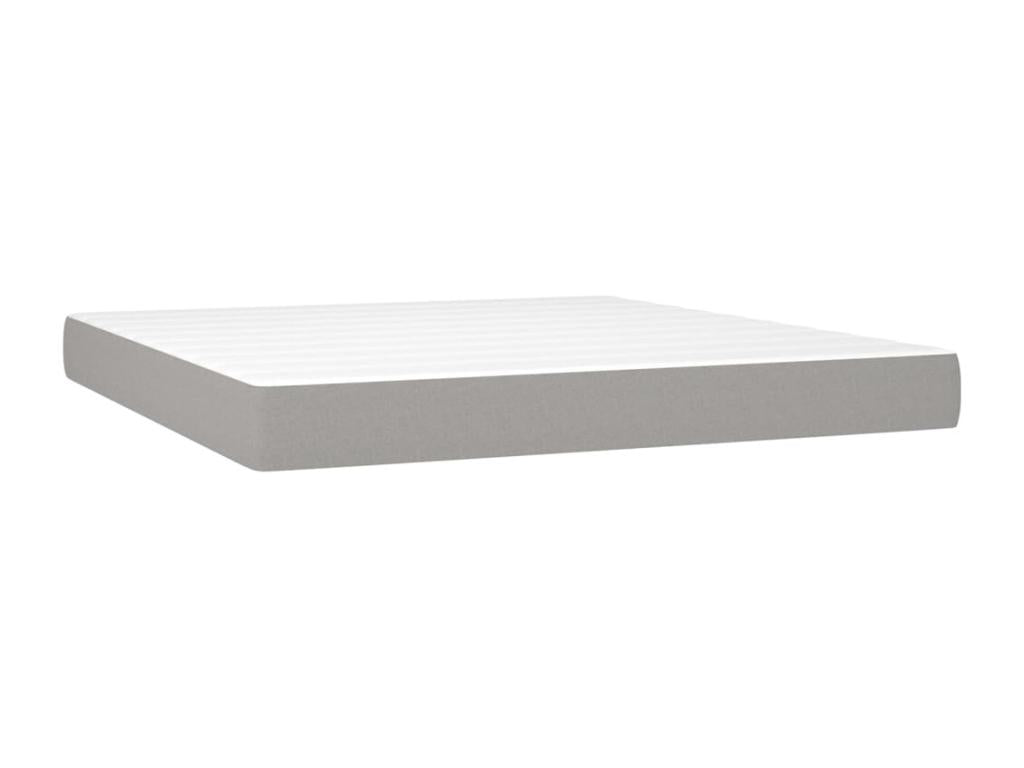Lit ¨¤ sommier tapissier avec matelas Gris clair 160x200cm Tissu WEOT16164