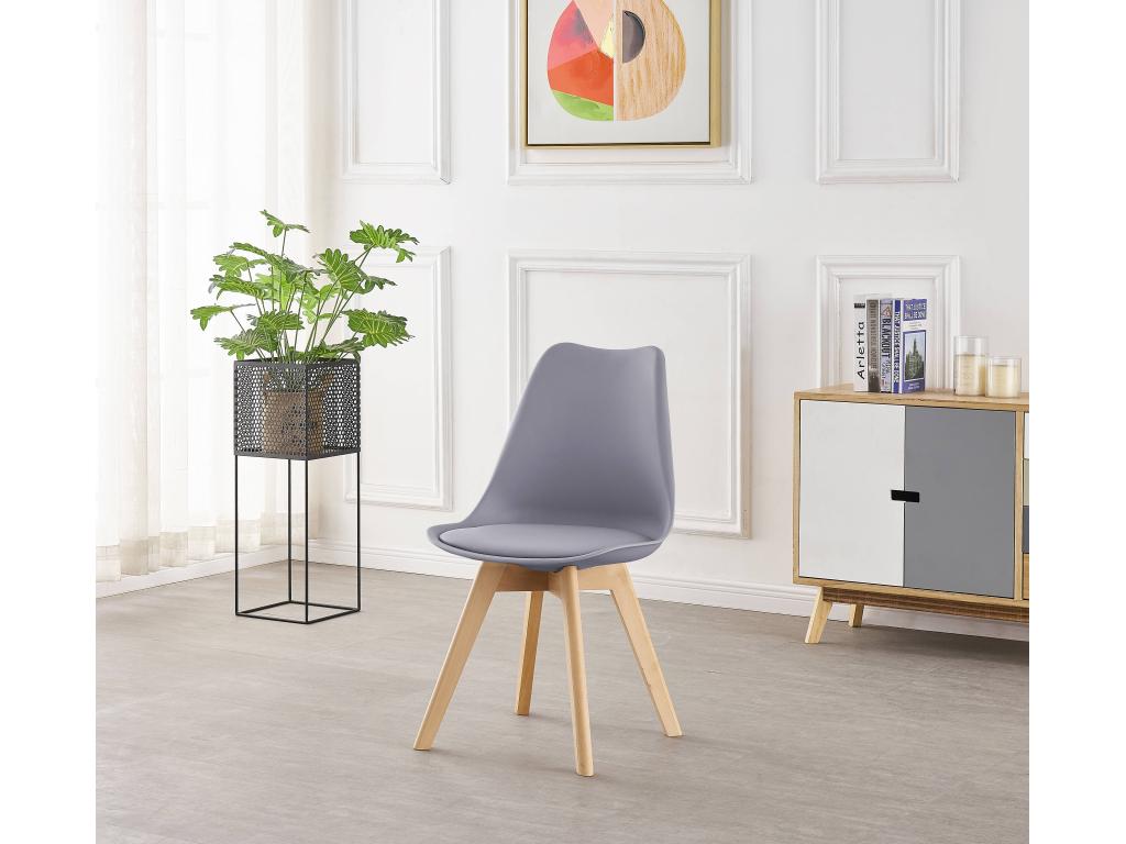 Artigeo - Ensemble Salle ¨¤ Manger Moderne - Table Blanche 4 Chaises Grises - Design Scandinave DFKU71108