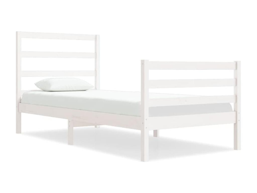 Cadre de lit sans matelas blanc bois de pin massif 90x190 cm SXYI30069