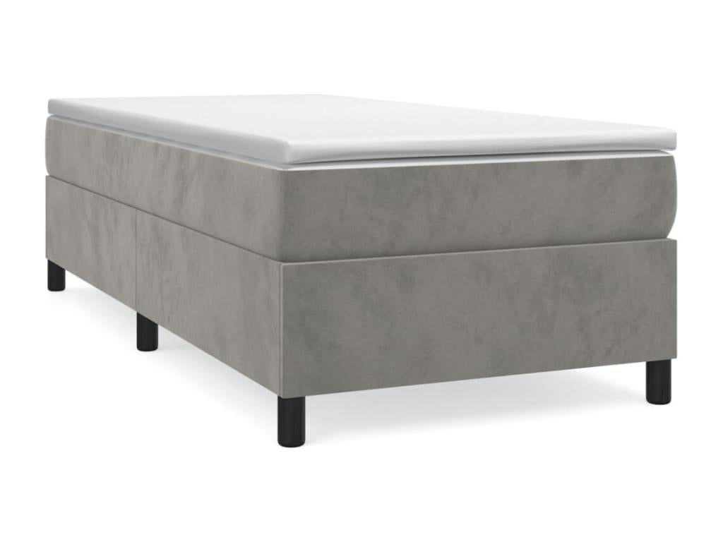 Sommier ¨¤ Chezlova de lit Gris clair 90x200 cm Velours HIDD17494