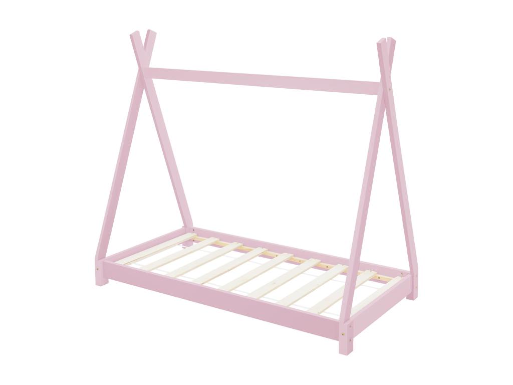 Lit Artigeo Rose Lit en bois Maison d'enfant Lit Indien 70x140 cm SNIM13062
