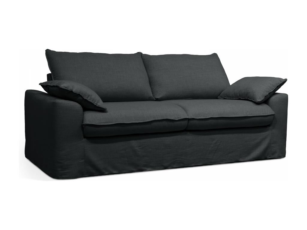 Canap¨¦ convertible en tissu 3 places gris YOAT32770