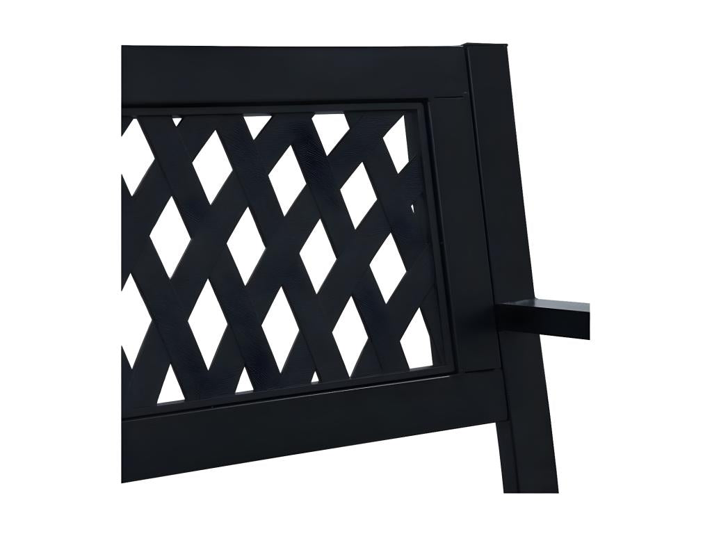 Banc de jardin plastique et métal noir Chezlova 125cm OXWX02579