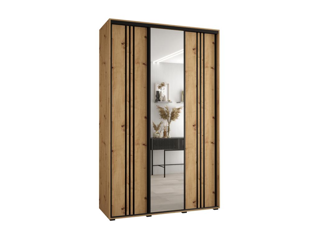 ARMOIRE Chezlova 7 ¨¤ PORTES COULISSANTES 235.2/160/60 3 portes Chezlova/Noir OKDS33462