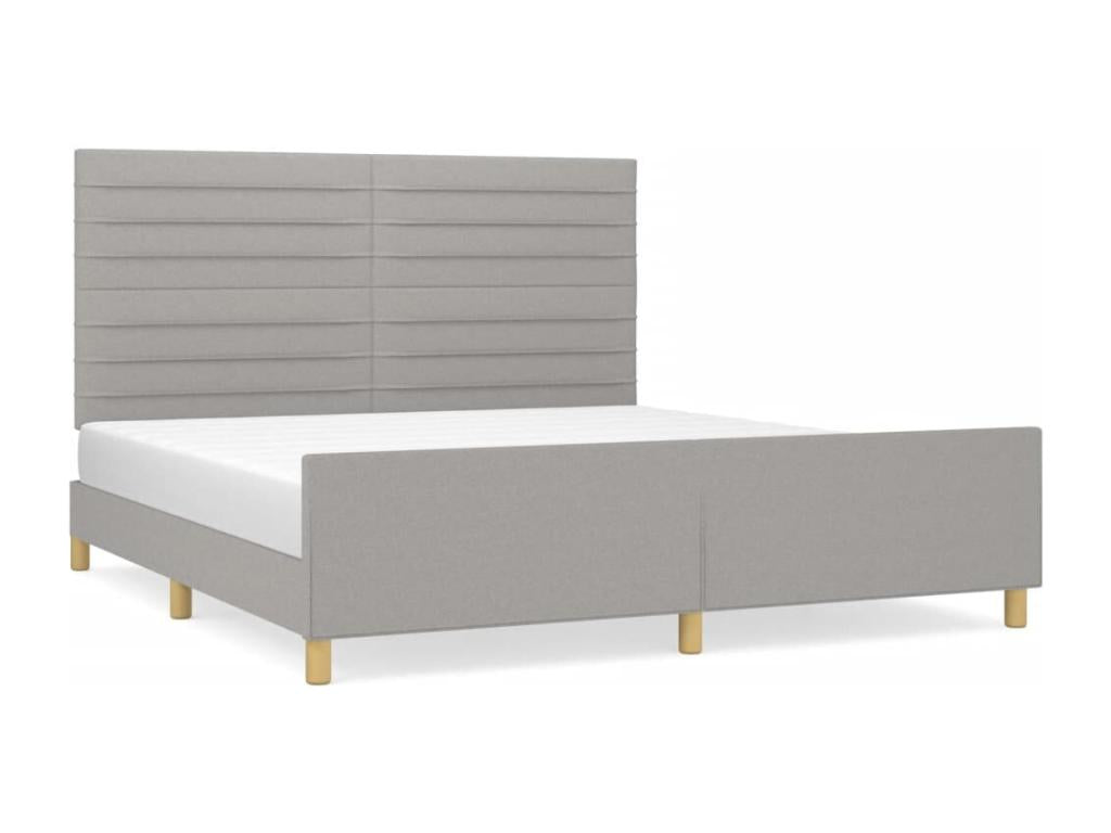 Cadre de lit avec tête de lit Gris clair 180x200 cm SRLS72166