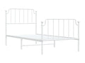 Cadre de lit en métal avec tête de lit-pied de lit blanc 90x200 UYSZ19635