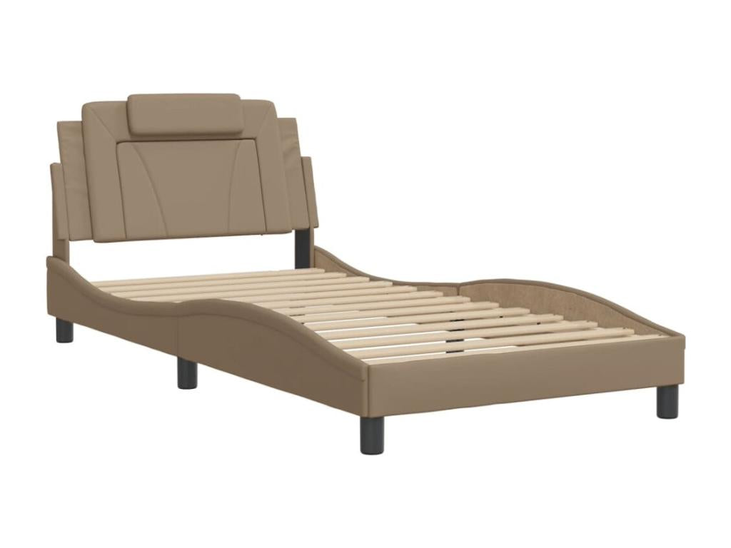 Cadre de lit avec LED sans matelas cappuccino 100x200 cm CJKP01949
