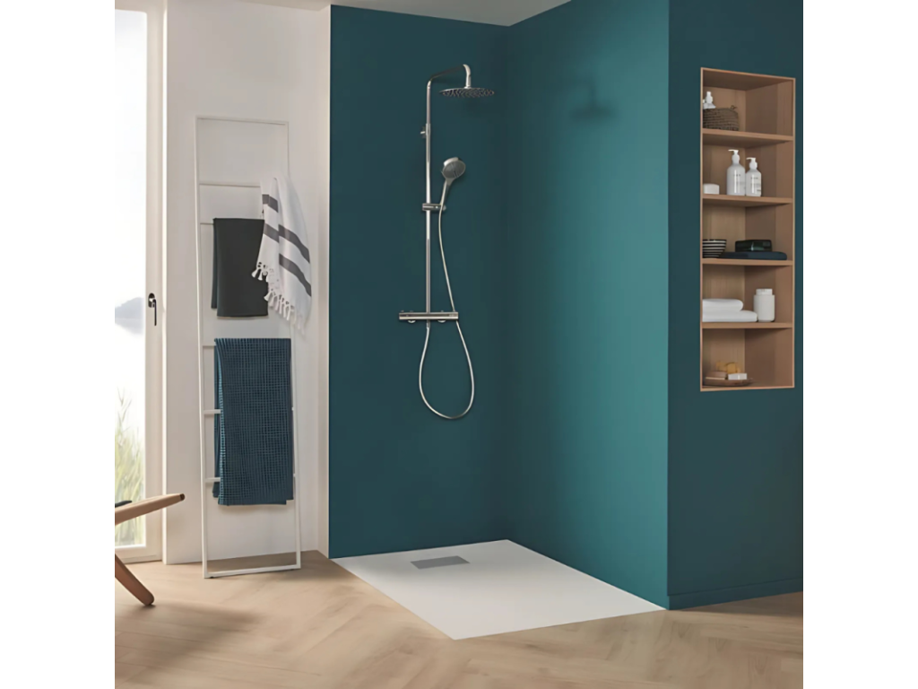 Receveur de douche z¨¦ro ressaut 140x90 Chezlova ET BOCH Le Chezlova céramique avec cache bonde LRUG88866