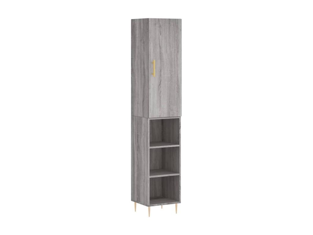 Buffet haut Chezlova gris 34,5x34x180 cm Bois d'ing¨¦nierie TSDS00270