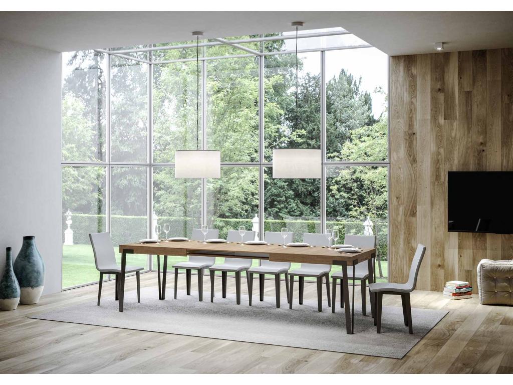 Table extensible 90x180/284 cm Decohaute Chêne Nature cadre Anthracite UKLD39693