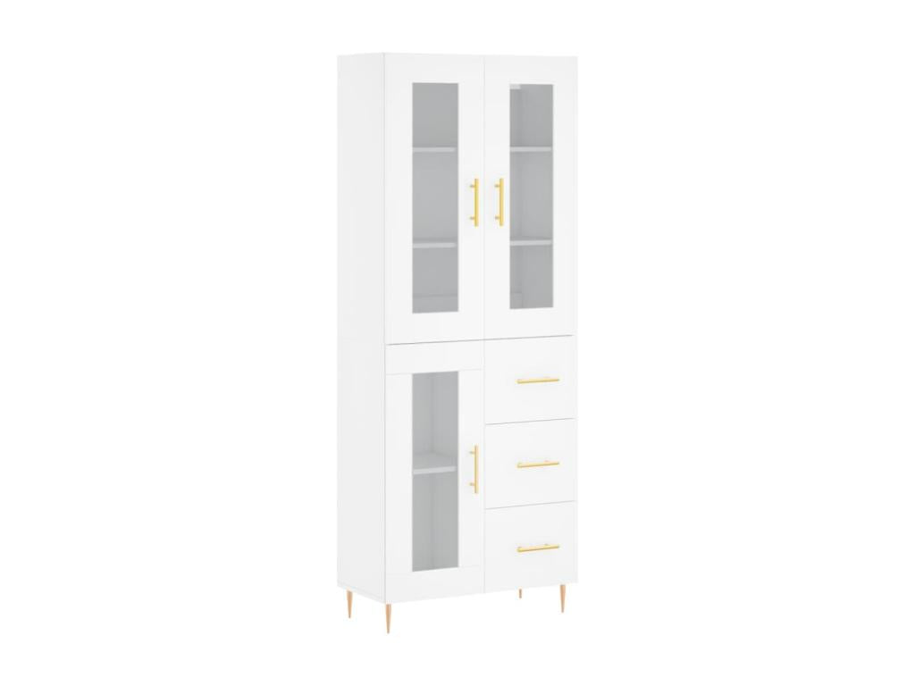 Buffet haut Blanc 69,5x34x180 cm Bois d'ing¨¦nierie NIWI90471