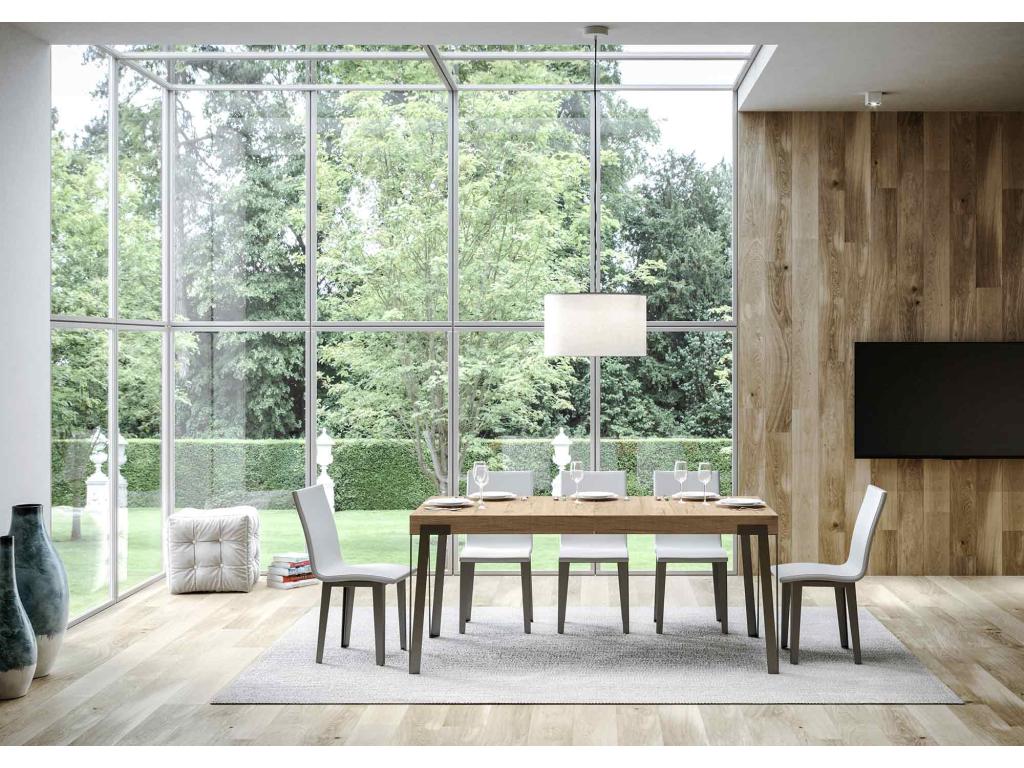 Table extensible 90x180/284 cm Decohaute Chêne Nature cadre Anthracite UKLD39693