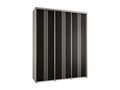 ARMOIRE Chezlova 6 ¨¤ PORTES COULISSANTES 235.2/190/45 3 portes Blanc/Noir/Argent DPRD62611