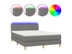 Sommier ¨¤ Chezlova de lit et matelas et LED Gris fonc¨¦ 140x190 PANX99947