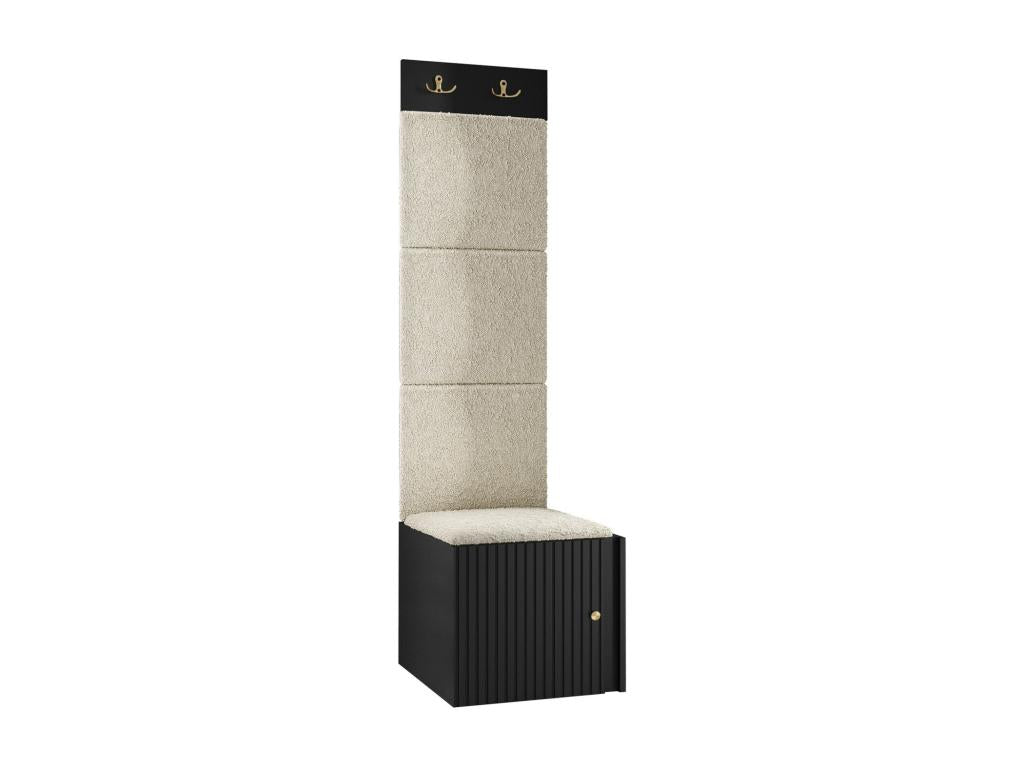 Meuble d'entrée Chezlova 386 186x42x46cm Brun clair - Noir MDF - Stratifi¨¦ - Tapisserie PGXF34989