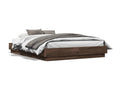 Cadre de lit ch¨ºne marron 135x190 cm bois d'ing¨¦nierie HPNN28493