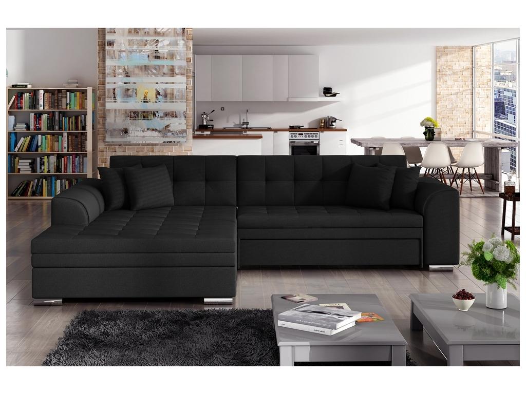 Canap¨¦ d'angle convertible - Artigeo - en tissu de qualité¨¦ gris 5/6 places angle gauche vu de face BEOX19682