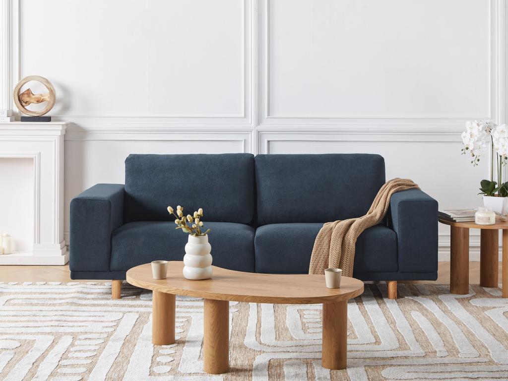 Canap¨¦ Chezlova Tissu Bleu fonc¨¦ 3 places RRUA00866