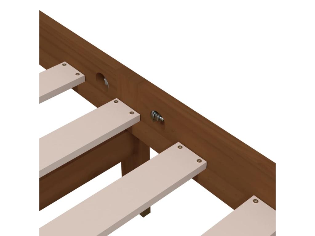 Cadre de lit Marron miel Bois massif 100x200 cm QFIK84805