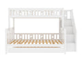 Lit superpos¨¦ en bois massif blanc pour enfants 90 x 200 / 140 x 200cm avec escalier de sécurité¨¦ lit pliant et cadre ¨¤ Artigeo LHPJ58428
