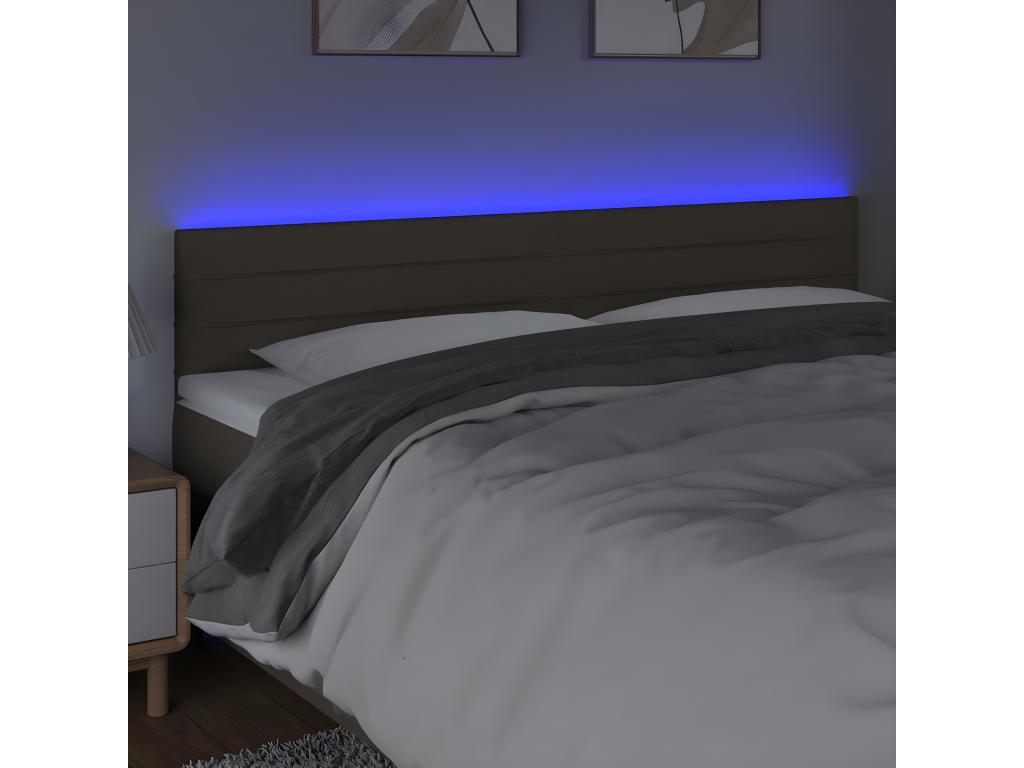 Tête de lit ¨¤ LED Chezlova 200x5x78/88 cm Tissu ZHDU92103