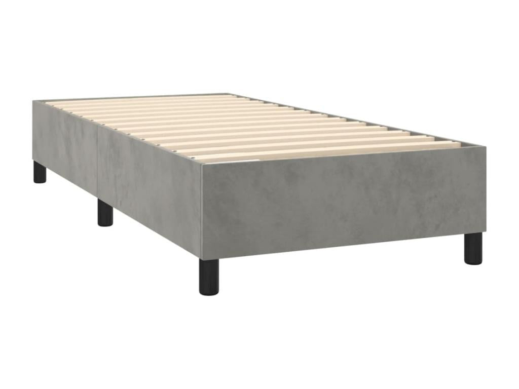 Sommier ¨¤ Chezlova de lit Gris clair 90x200 cm Velours HIDD17494