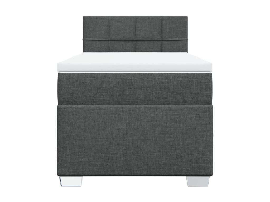 Sommier ¨¤ Chezlova de lit et matelas Gris fonc¨¦ 90x190 cm Tissu TGLW87446