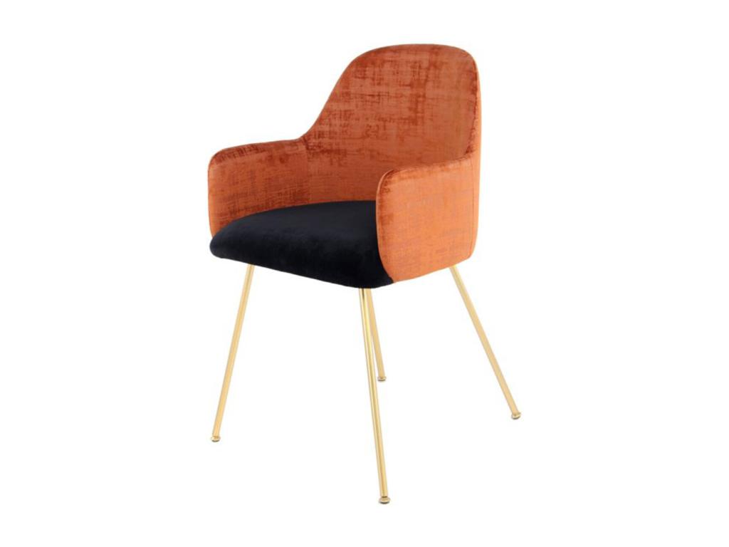 Chaise D¨¦co en Velours Chezlova 85cm Marron / Noir EBFZ21453