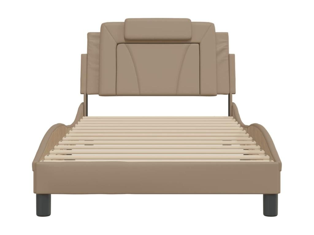 Cadre de lit avec LED sans matelas cappuccino 100x200 cm CJKP01949