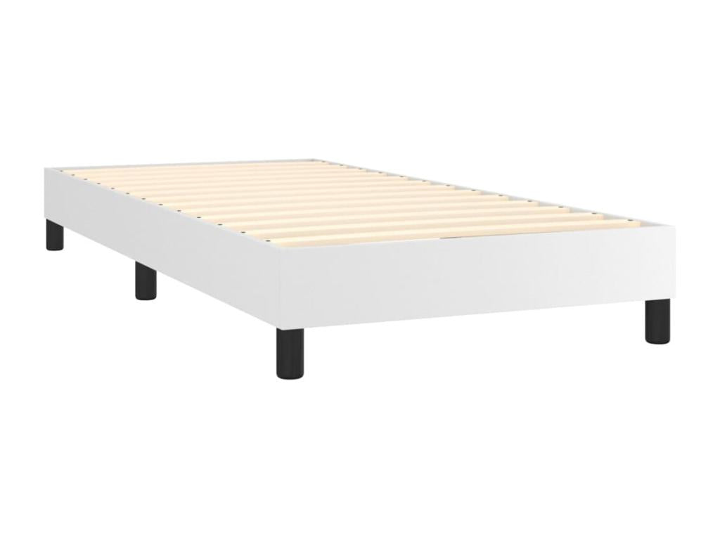 Sommier ¨¤ Chezlova de lit avec matelas Blanc 80x200 cm Similicuir FZJH88507