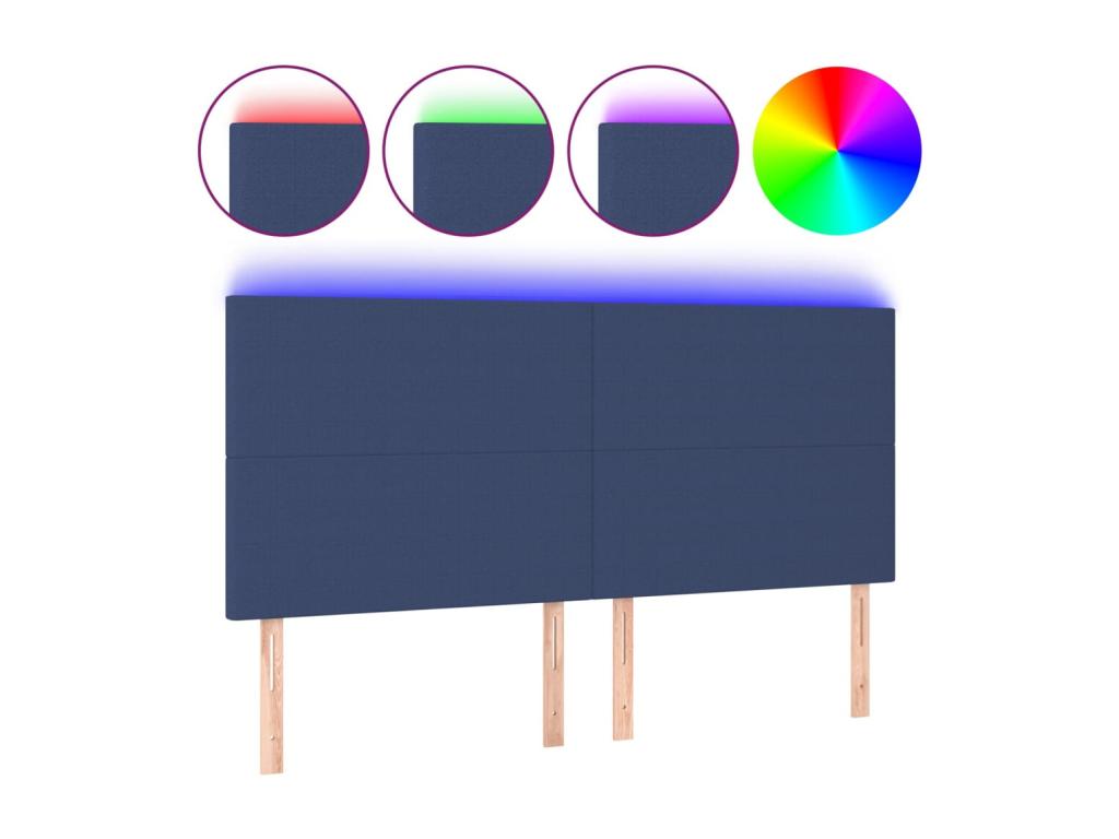 Tête de lit ¨¤ LED Bleu 180x5x118/128 cm Tissu LXHH85117