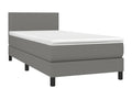 Lit ¨¤ sommier tapissier avec matelas Gris fonc¨¦ 90x200 cm Tissu CUJW18617